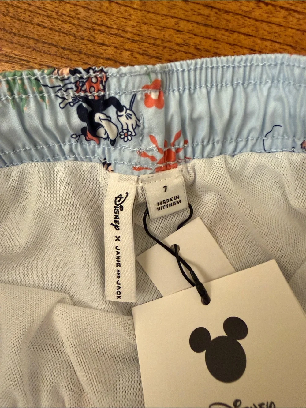 NWT Janie and Jack Light Blue Mickey Mouse Print Swim Trunks